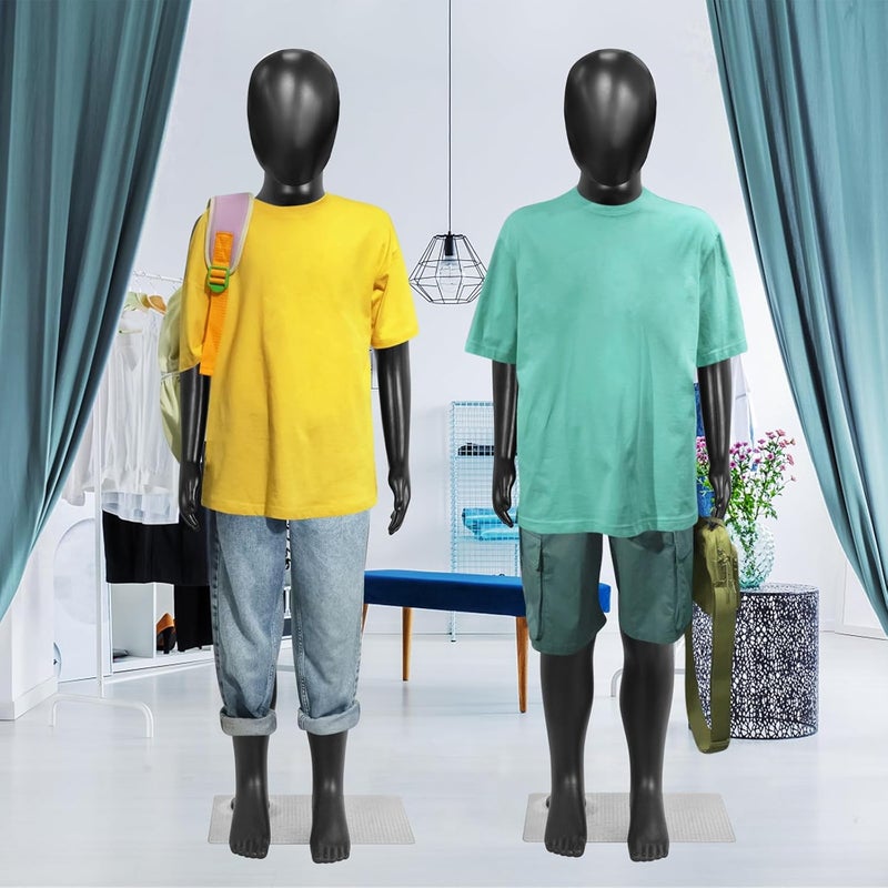 SHAREWIN Child Mannequin, Kids Mannequins Full Body 43.3 Inches, Black Children Dress Form Mannequins, Realistic Detachable Manikin Body Display with Metal Base - Image 4